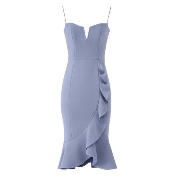 Nicholas Blue Bandage Frill Wrap Dress - size 6 - Picture 4 of 8